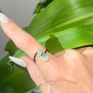 Ethiopian Opal wrapped adjustable ring